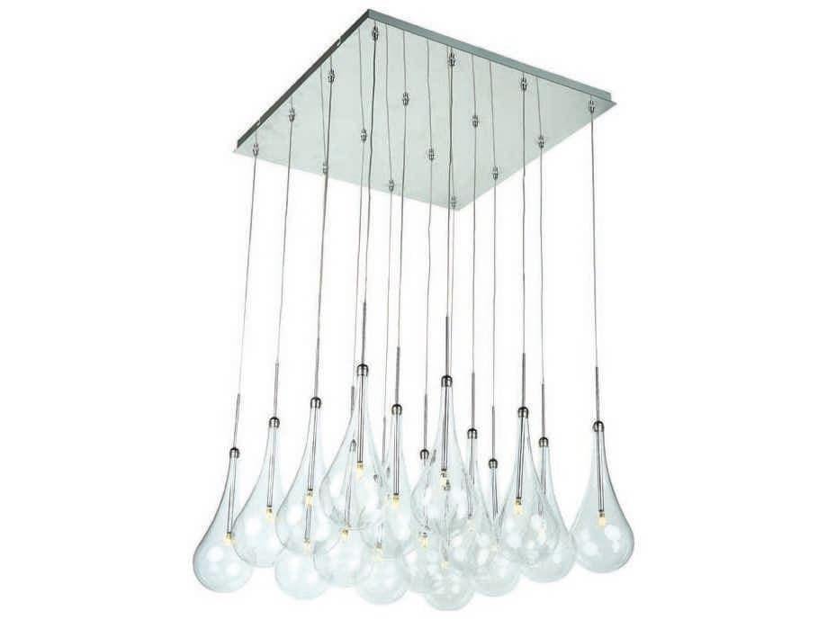 ET2 Larmes Led 16-Light Polished Chrome Glass LED Pendant
