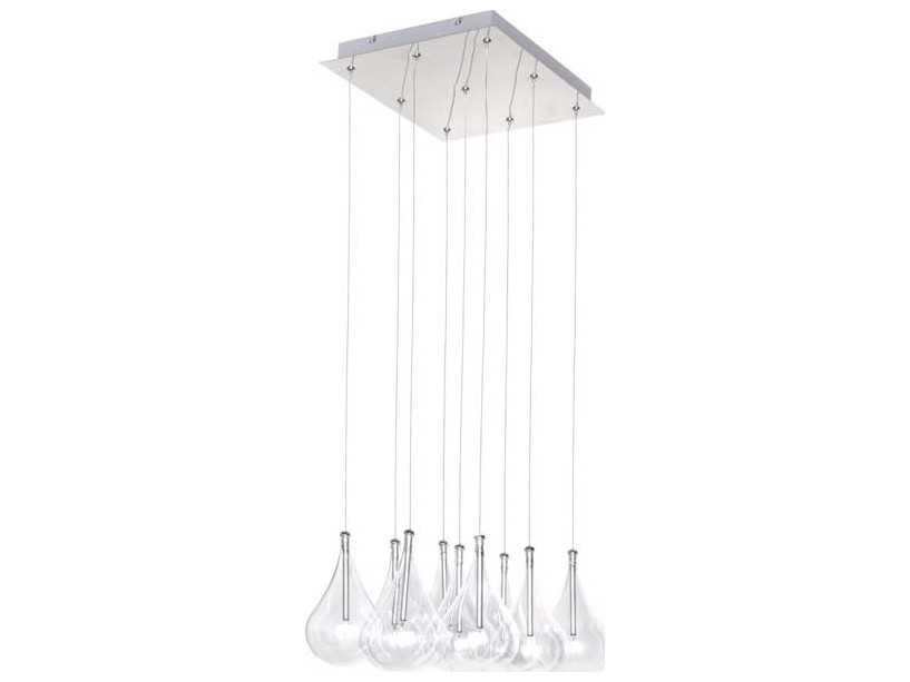 ET2 Larmes 9-Light Polished Chrome Glass Pendant