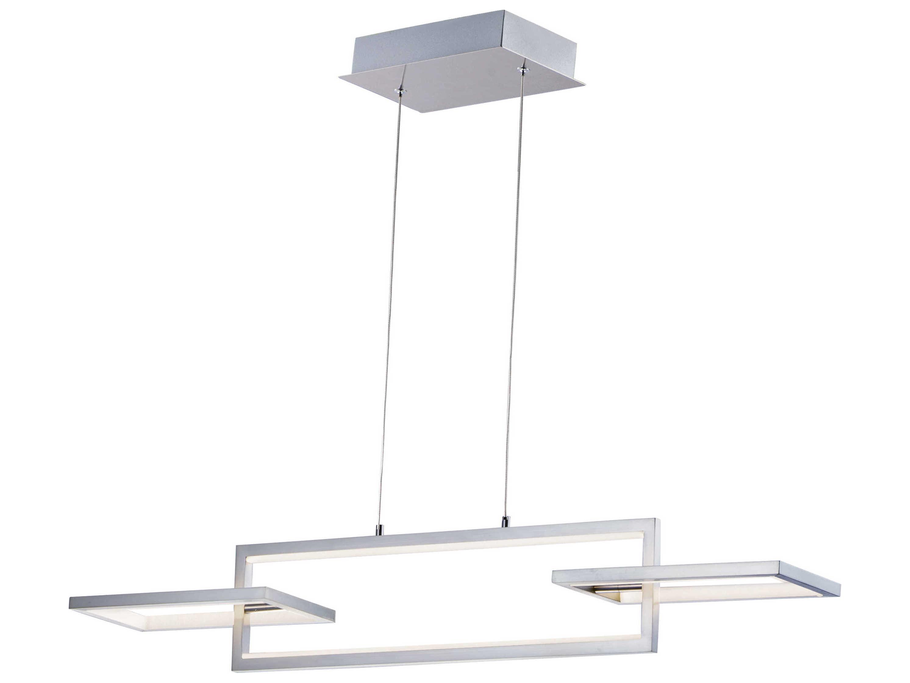 ET2 Link 3-Light Satin Nickel Silver LED Geometric Linear Island Pendant