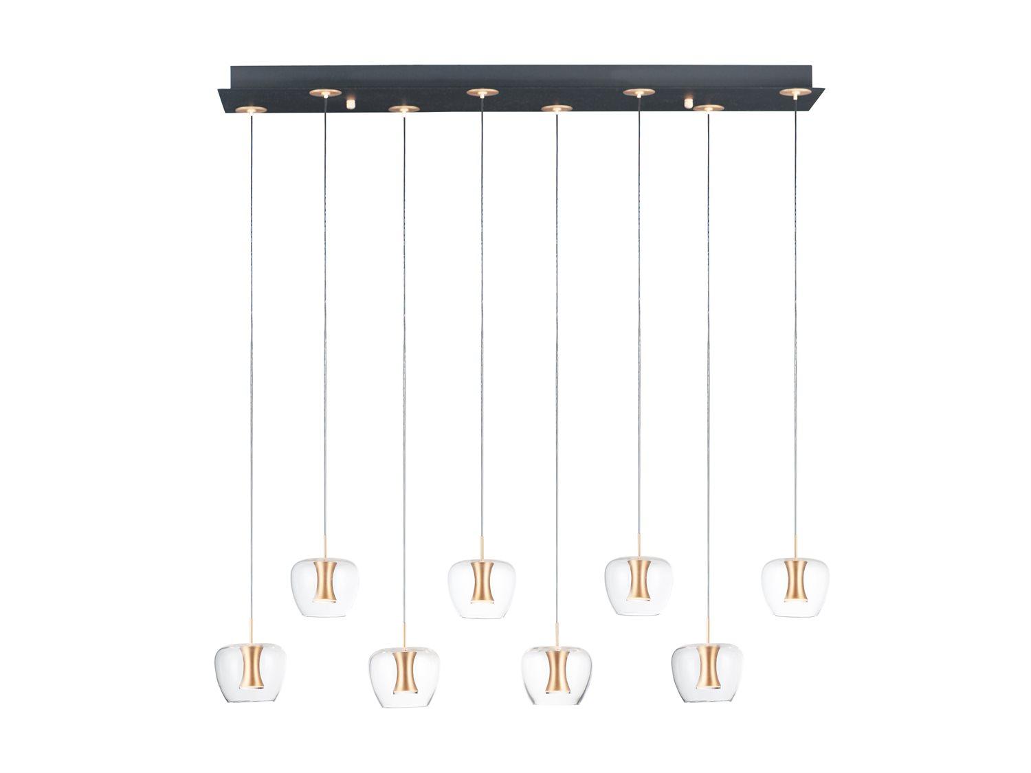 ET2 Newton 8-Light Black Gold Glass LED Island Pendant
