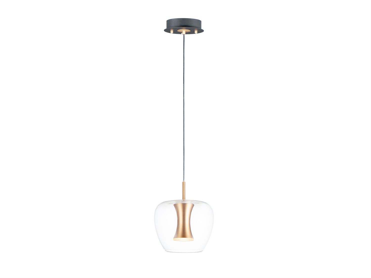 ET2 1-Light Black Gold Glass LED Mini Pendant