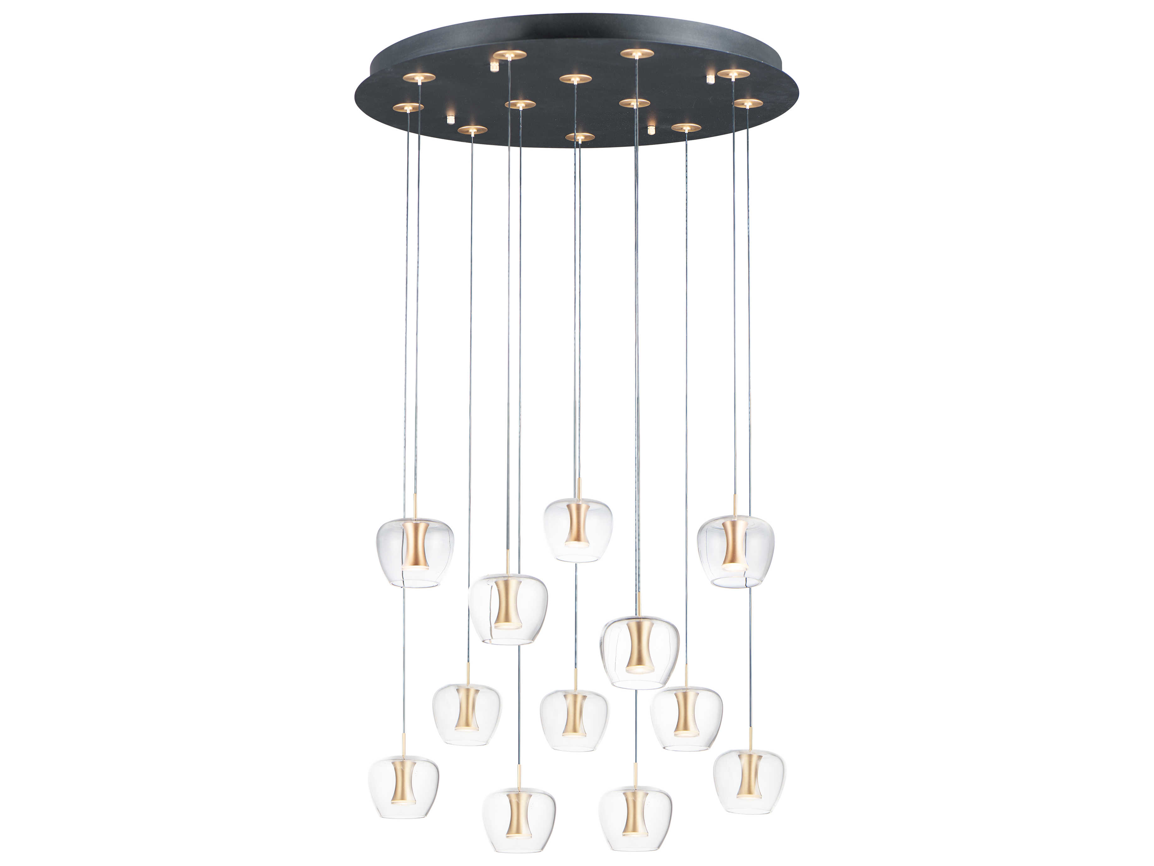 ET2 Newton 12-Light Black Gold Glass LED Pendant