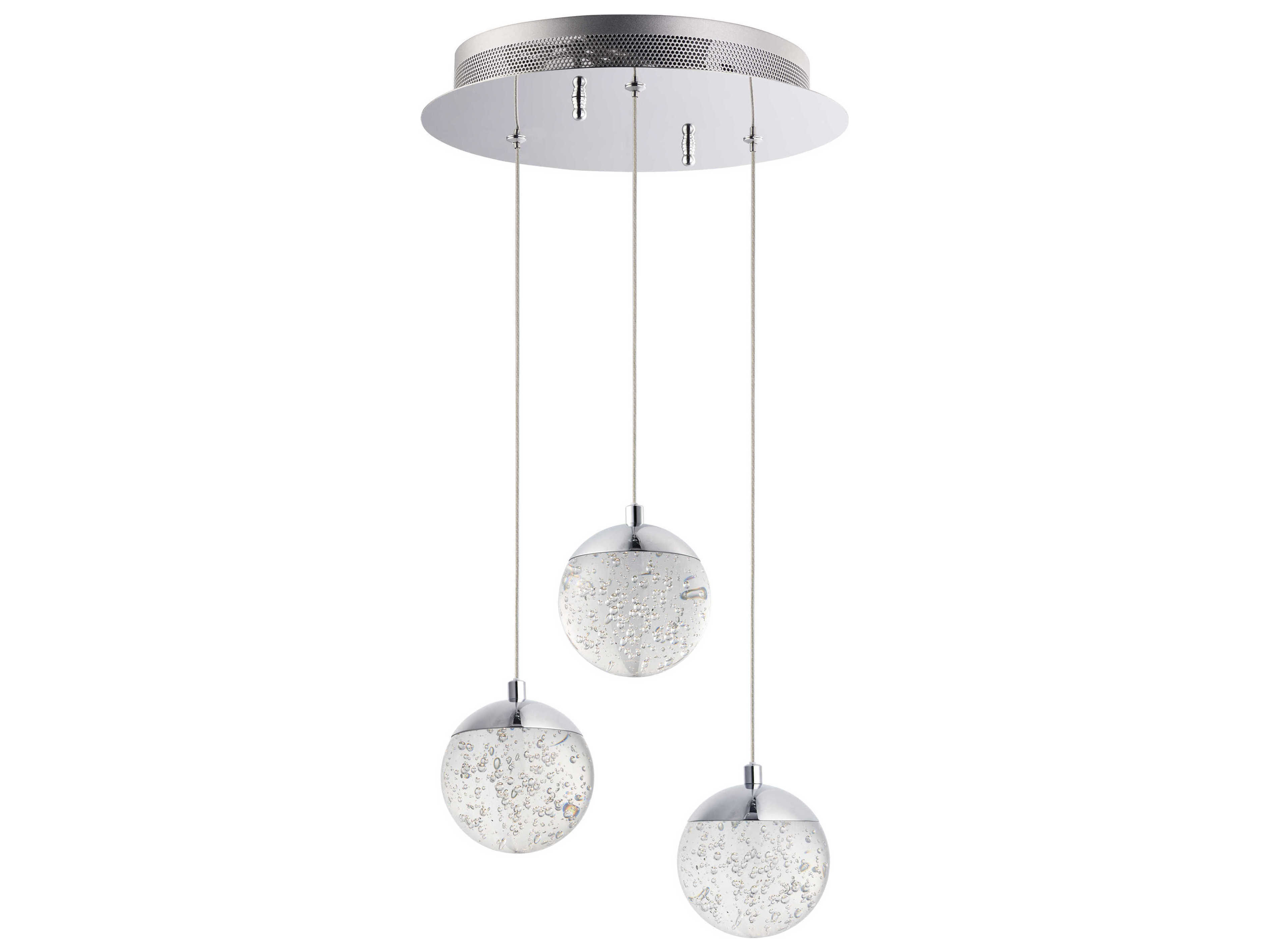 ET2 Orb Ii 3-Light Polished Chrome Crystal LED Globe Mini Pendant