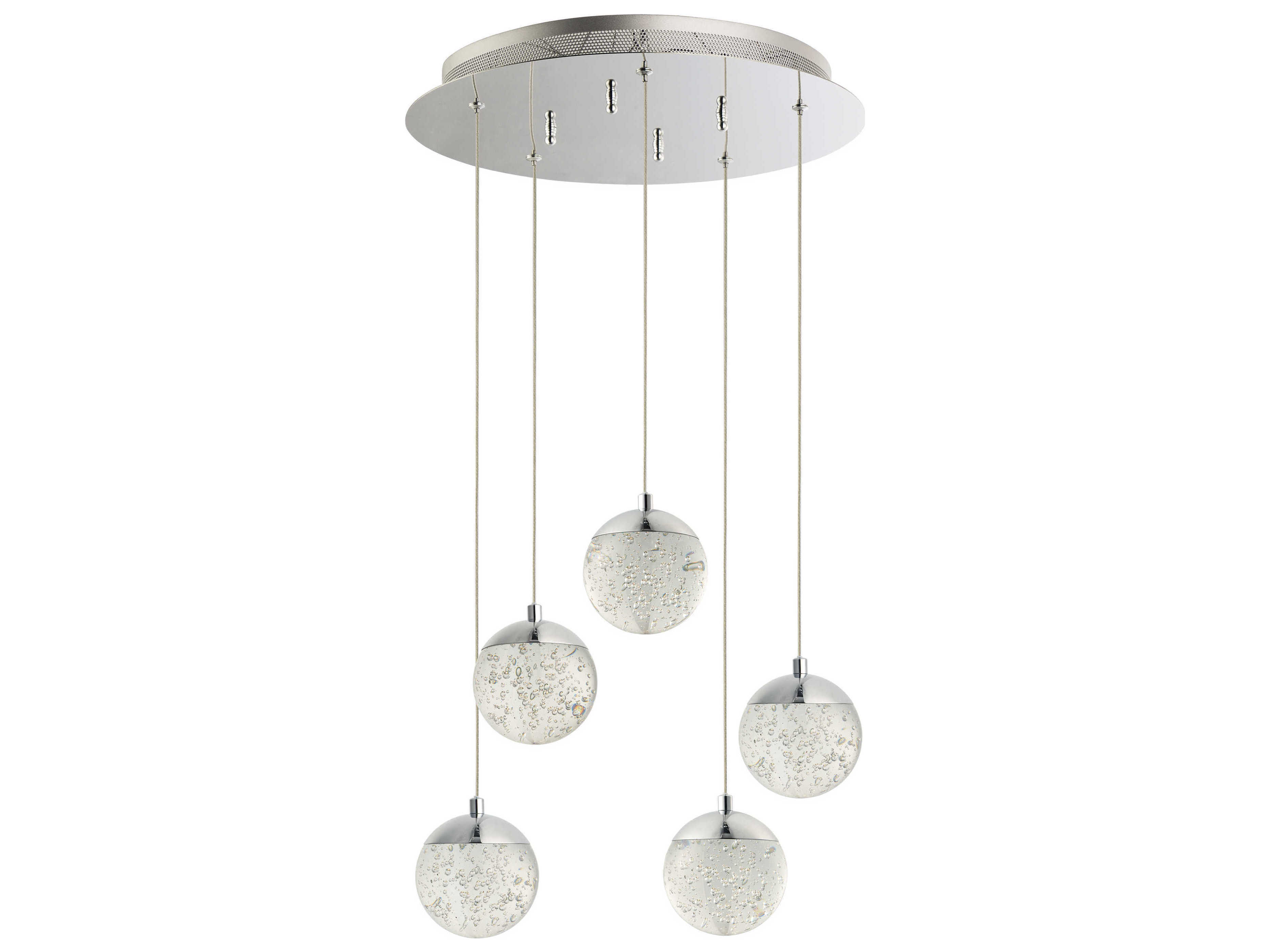 ET2 Orb Ii 5-Light Polished Chrome Crystal LED Globe Pendant