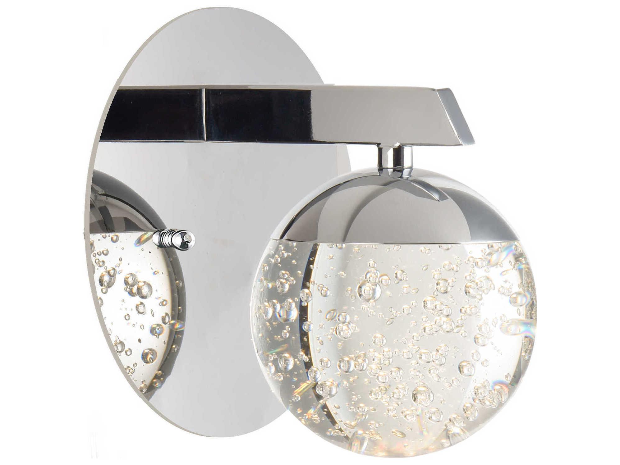 ET2 1-Light Polished Chrome Crystal LED Wall Sconce