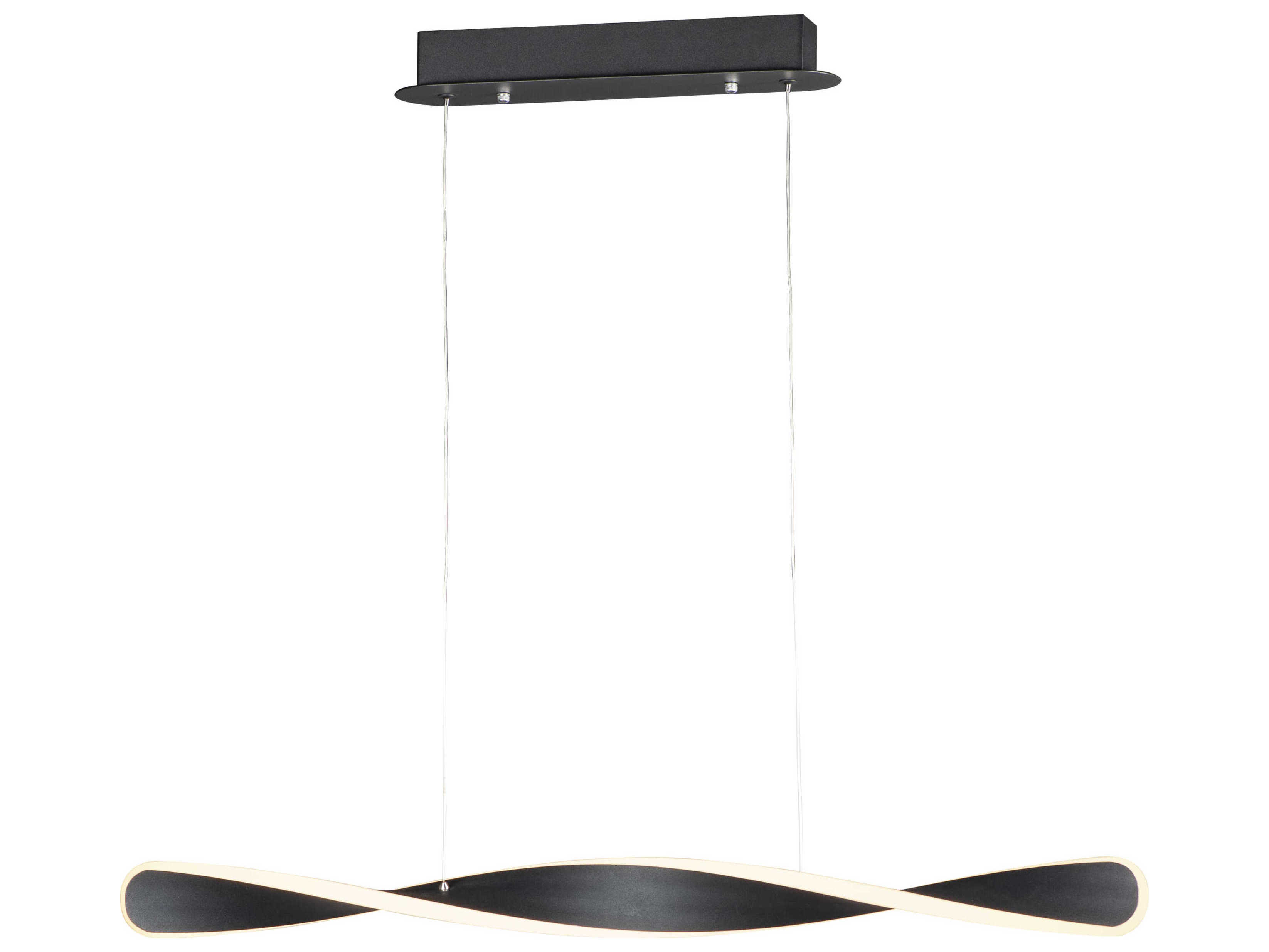 ET2 Pirouette 1-Light Black LED Geometric Linear Island Pendant