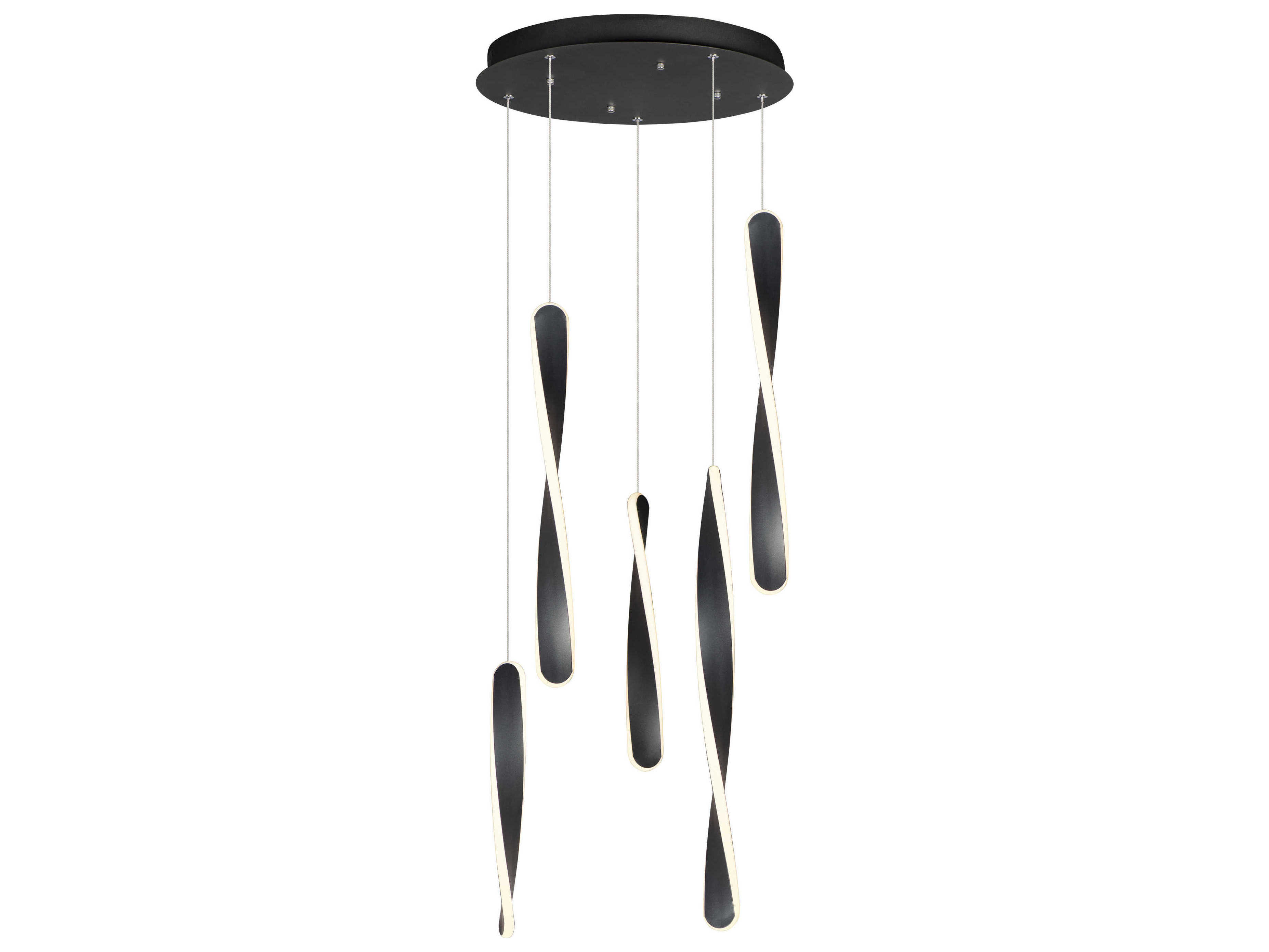 ET2 Pirouette 5-Light Black LED Geometric Tiered Pendant