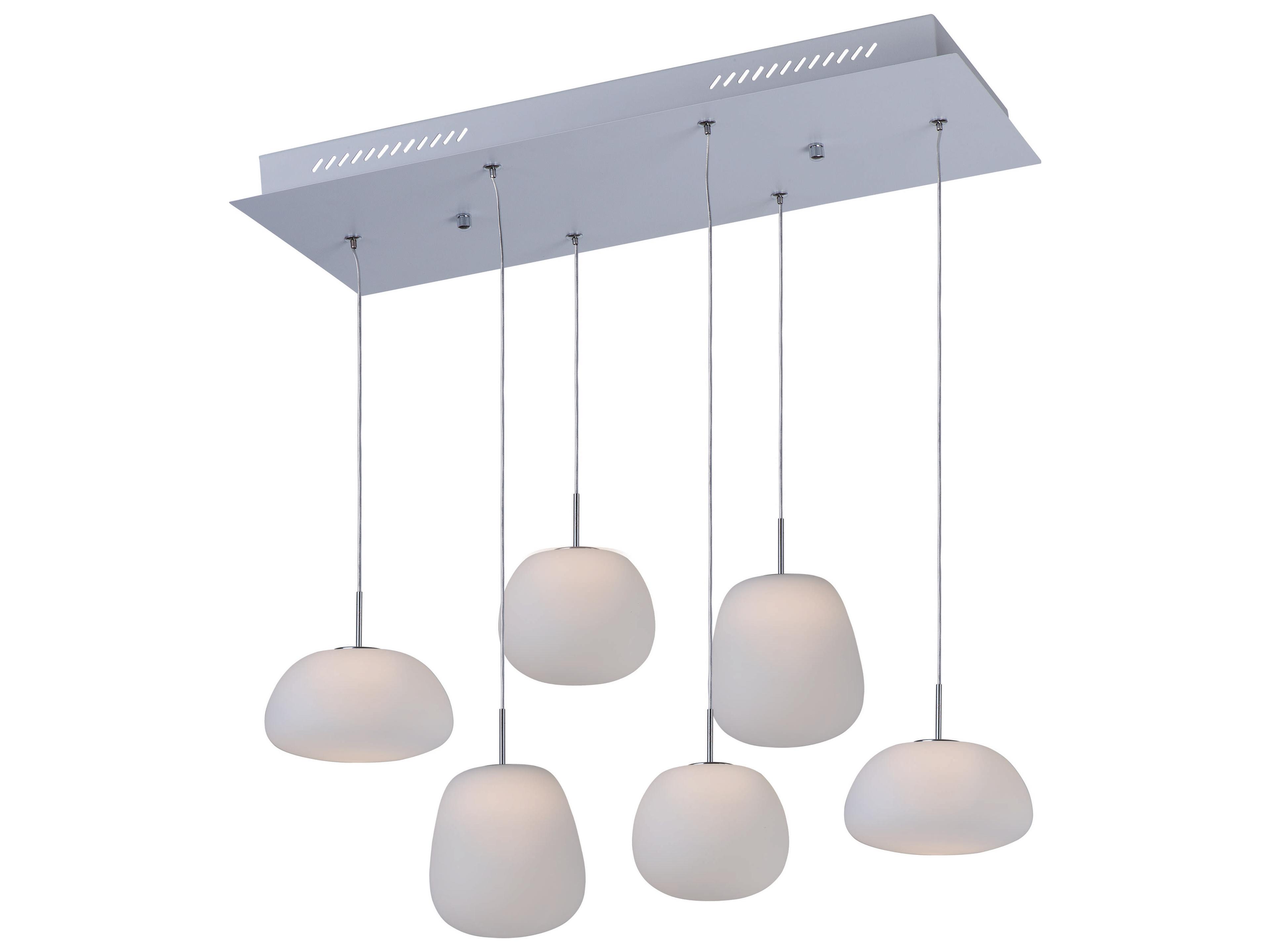ET2 Puffs 1-Light White Glass LED Linear Round Island Pendant