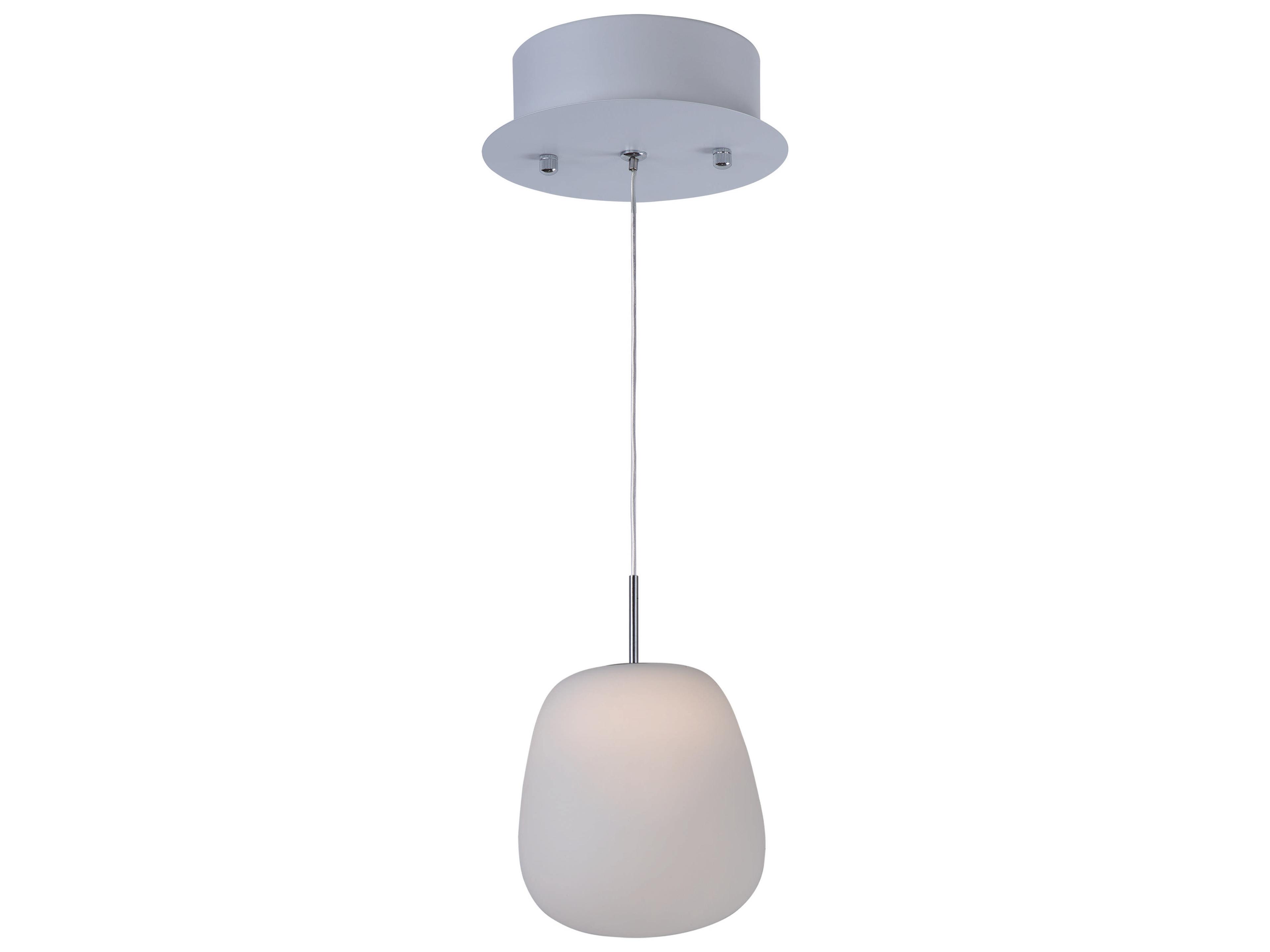 ET2 1-Light White Glass LED Round Mini Pendant