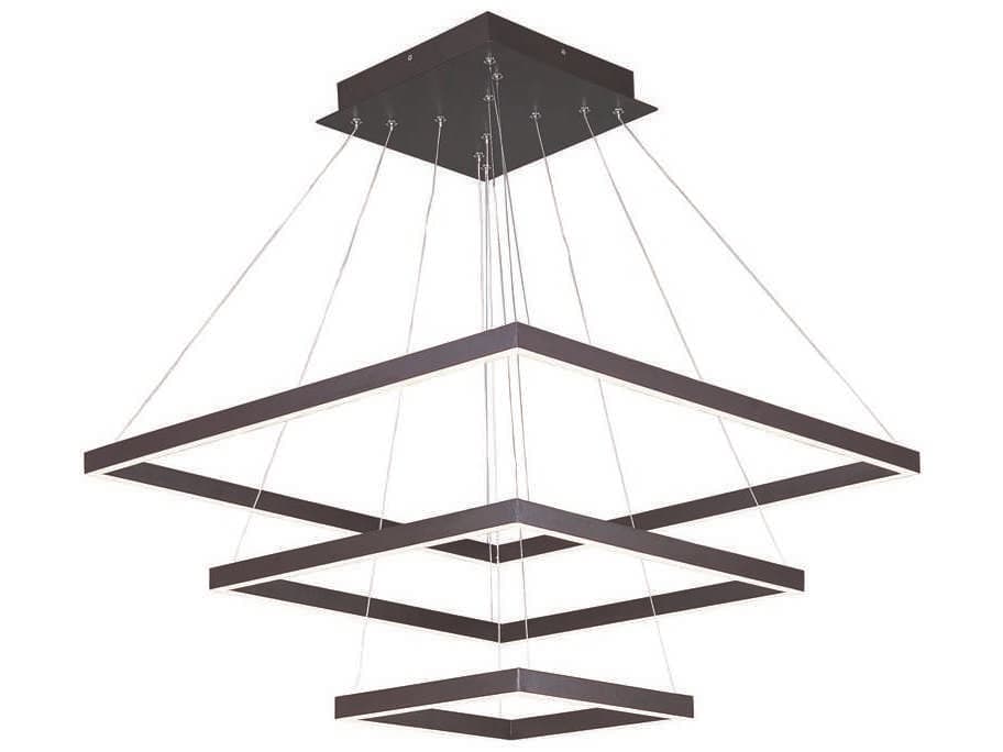 ET2 Quad 3-Light Bronze LED Geometric Tiered Pendant
