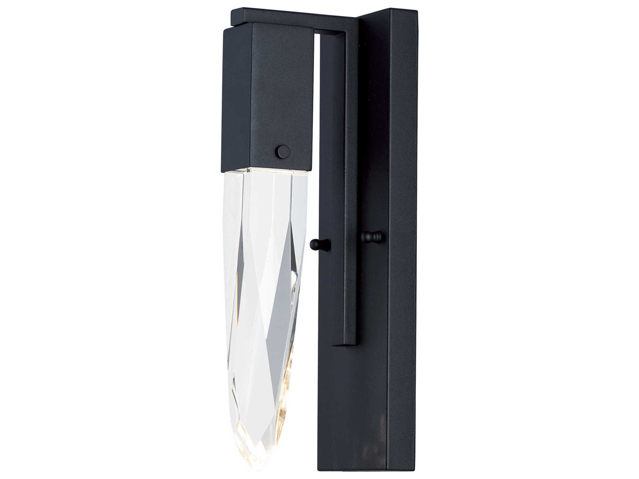 ET2 Quartz 1-Light Black Clear Crystal Glass Wall Sconce