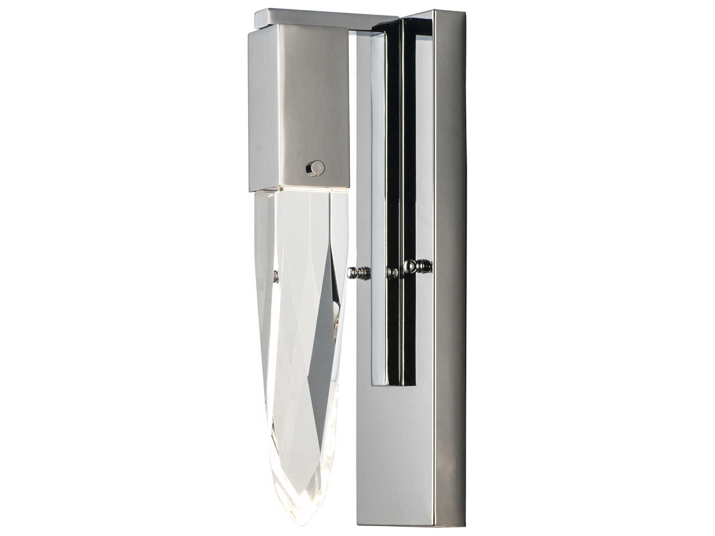 ET2 Quartz 1-Light Polished Chrome Clear Crystal Glass Wall Sconce