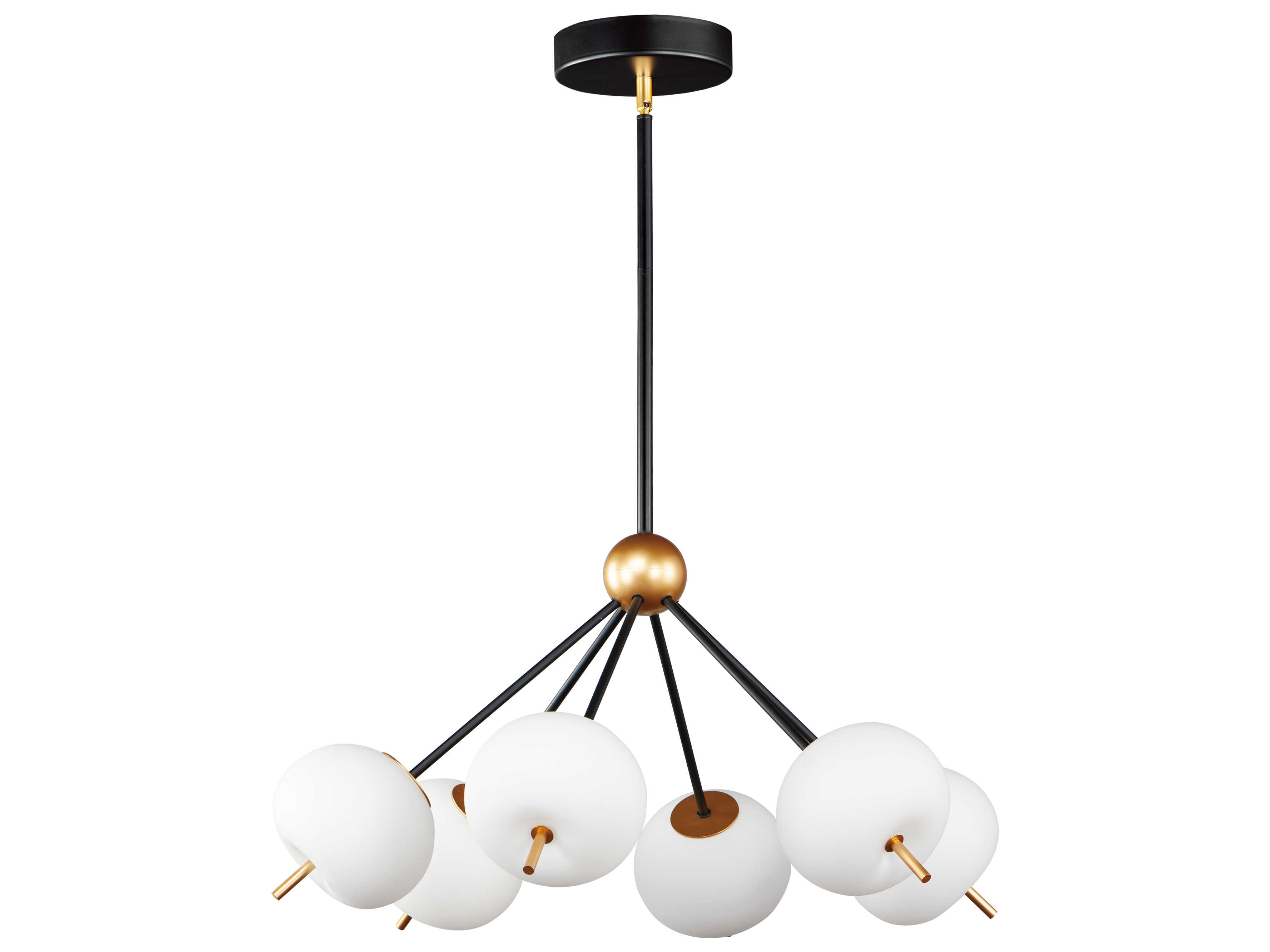 ET2 Quest 6-Light Black Gold Glass LED Globe Pendant