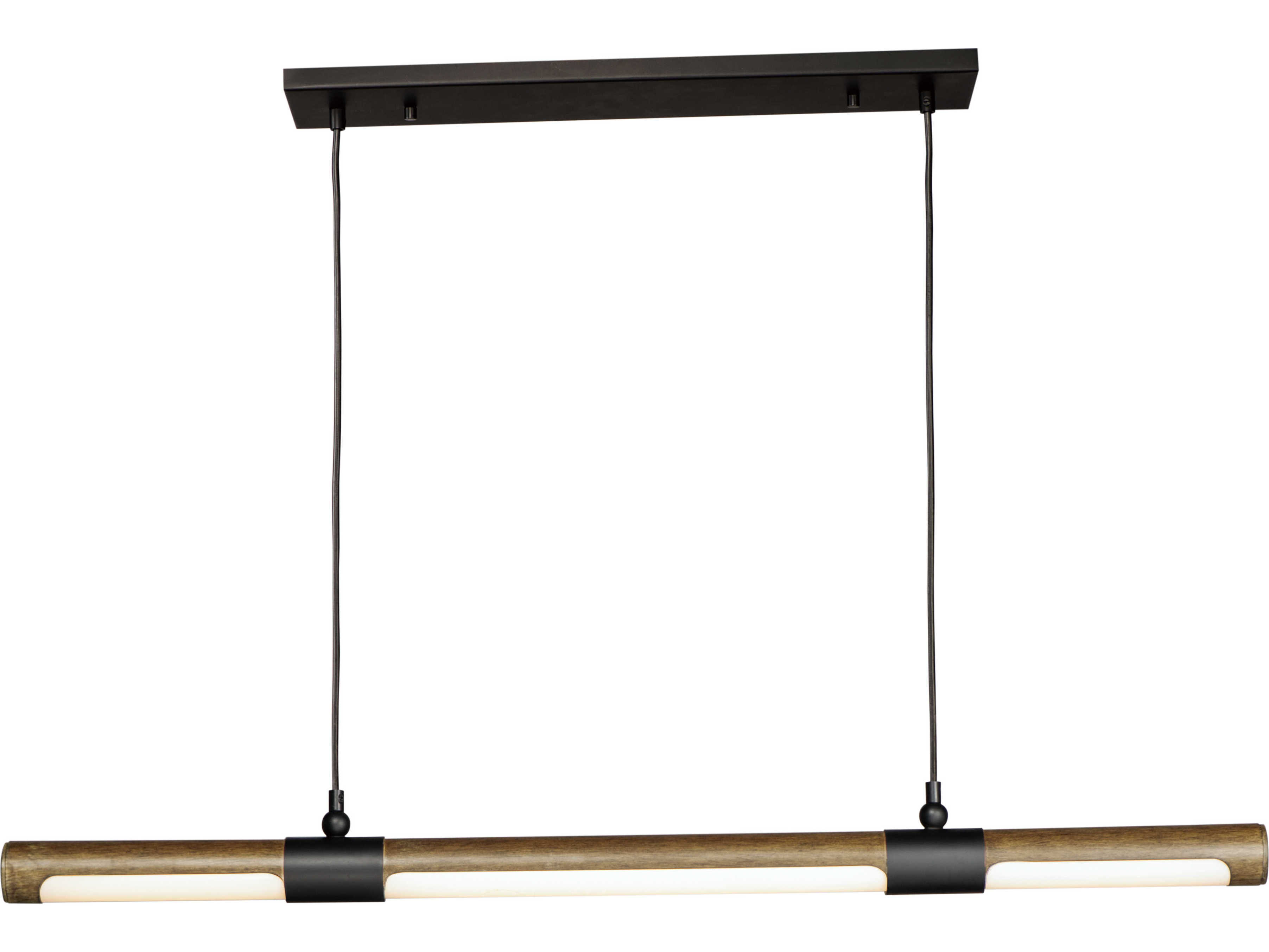 ET2 Rollo 1-Light Antique Pecan Black Brown LED Cylinder Linear Island Pendant