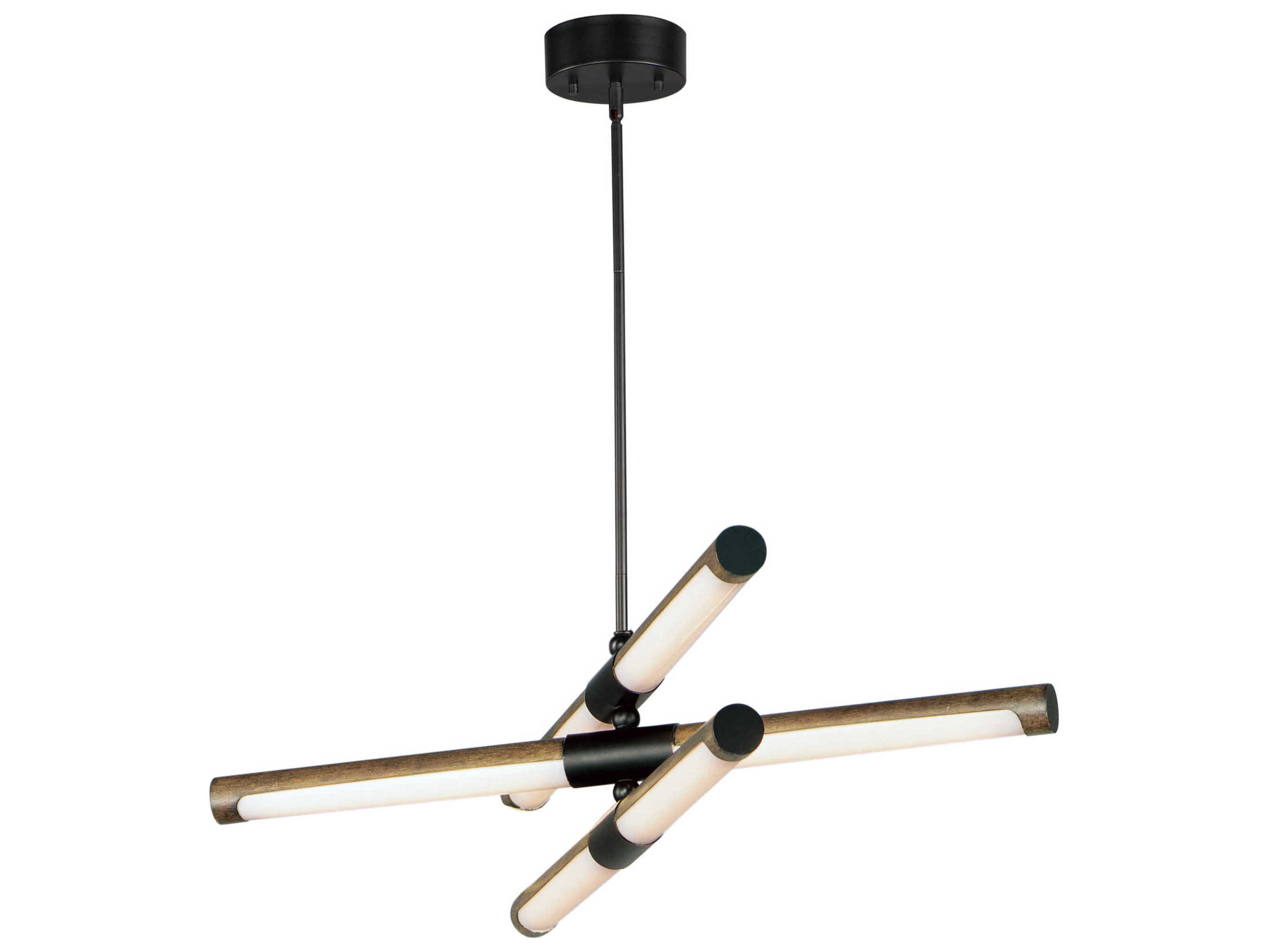 ET2 Rollo 6-Light Antique Pecan Black Brown LED Cylinder Tiered Pendant