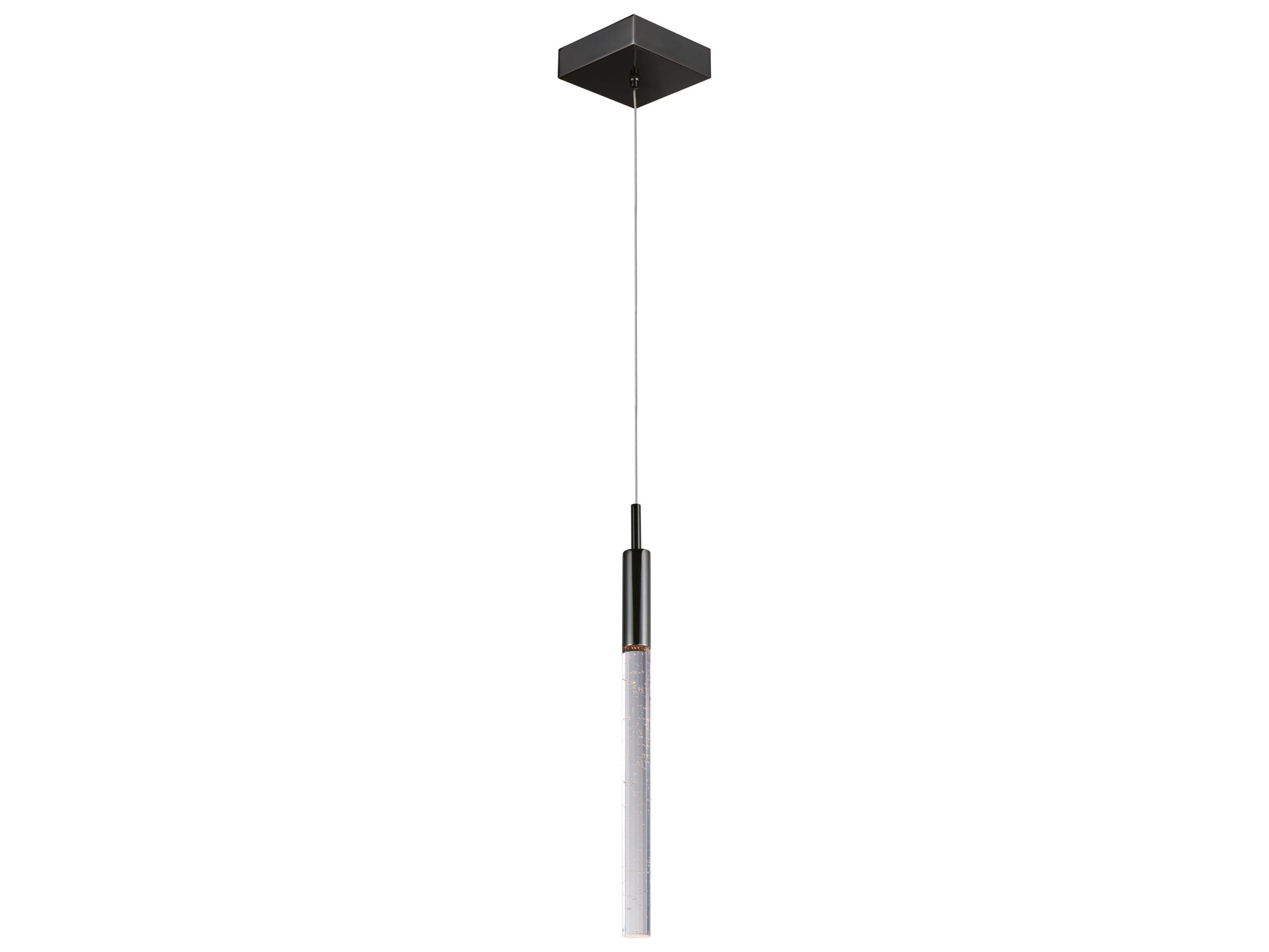 ET2 1-Light Black Chrome Glass LED Cylinder Pendant