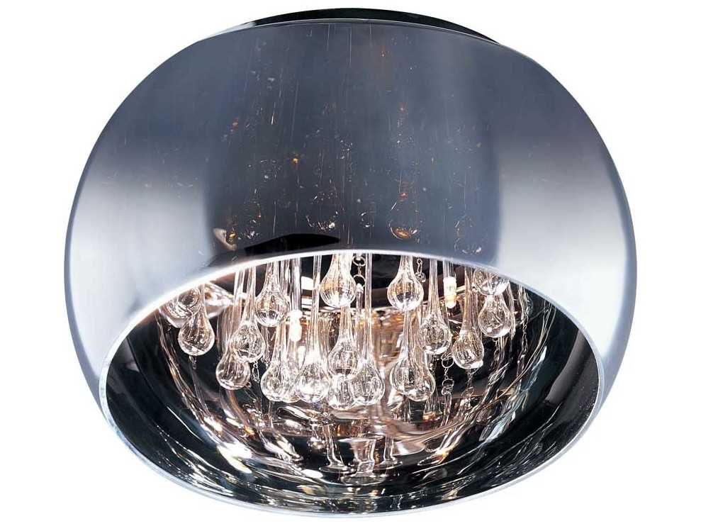 ET2 Sense 5-Light Polished Chrome Glass Drum Flush Mount