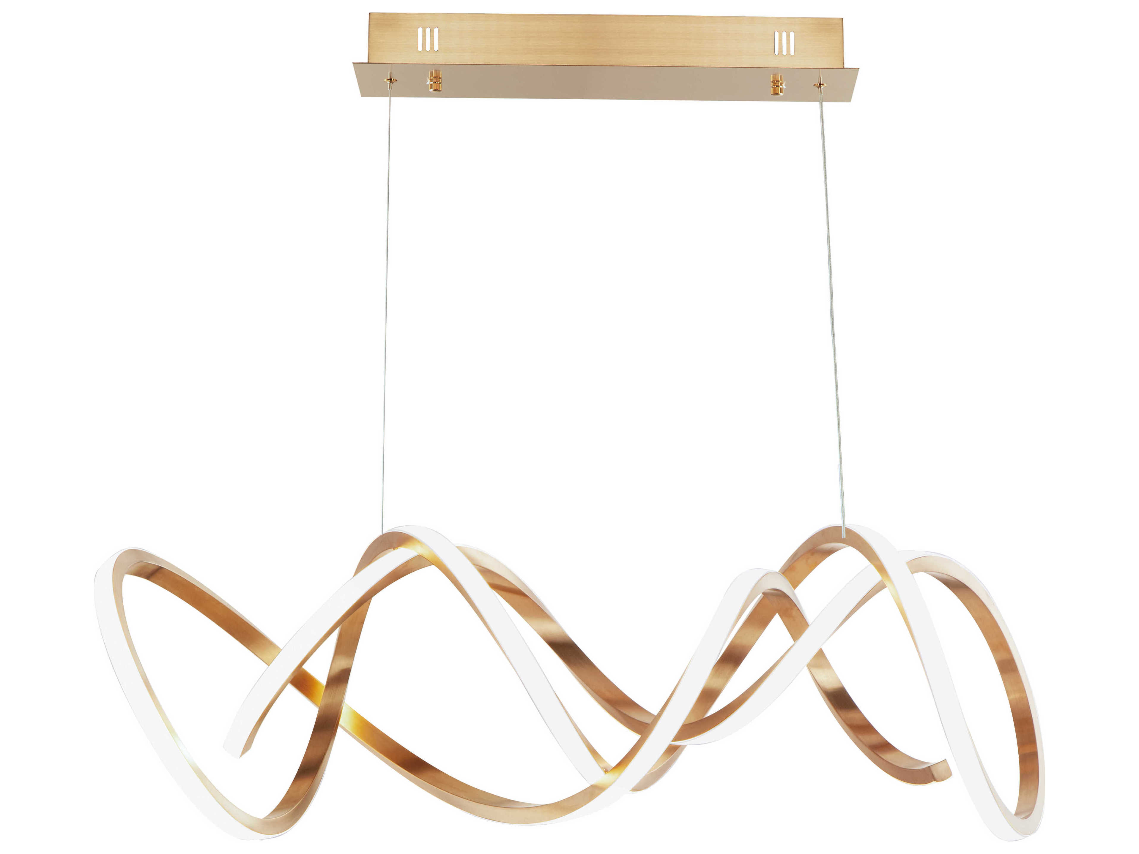 ET2 Signature 1-Light Brushed Champagne Gold LED Linear Island Pendant