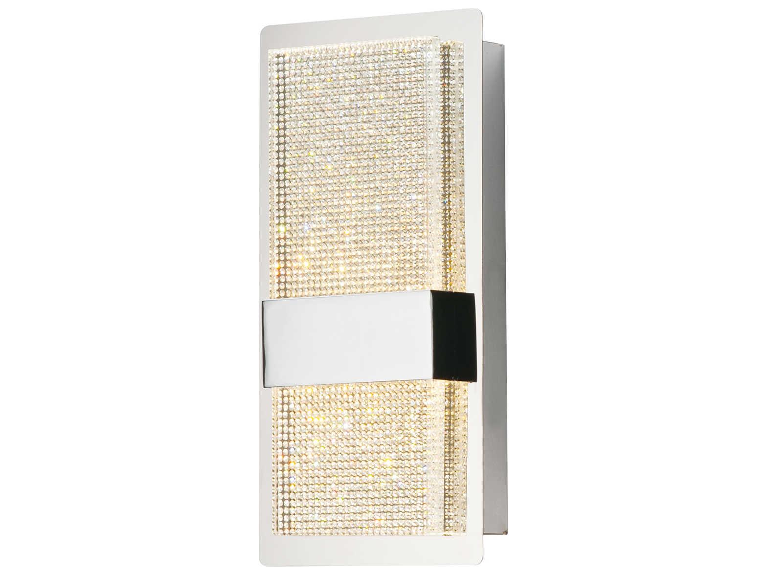 ET2 Sparkler 2-Light Polished Chrome Crystal LED Wall Sconce