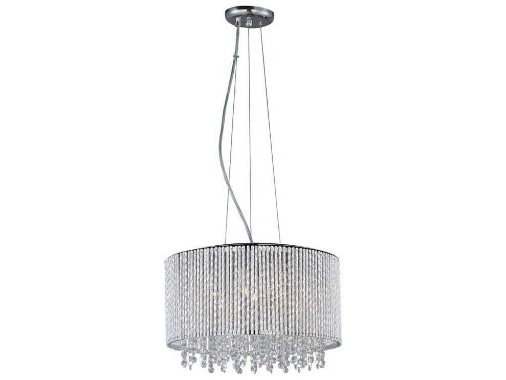ET2 Spiral 7-Light Polished Chrome Crystal Drum Pendant