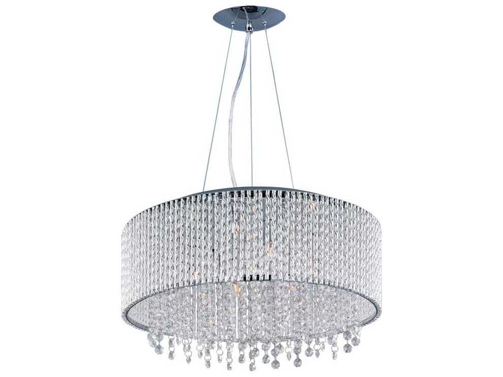 ET2 Spiral 1-Light Polished Chrome Crystal Drum Pendant