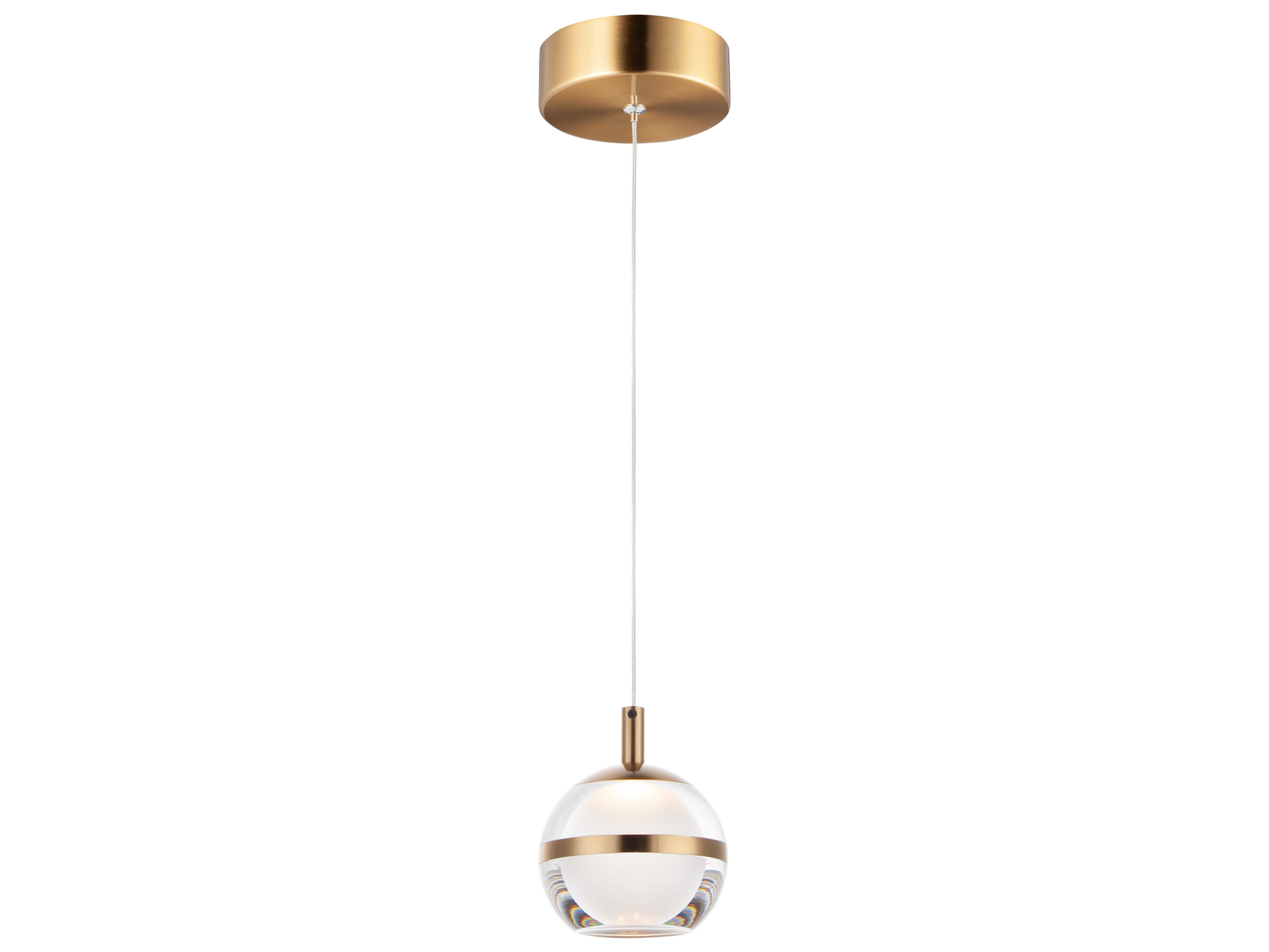 ET2 1-Light Natural Aged Brass LED Globe Mini Pendant