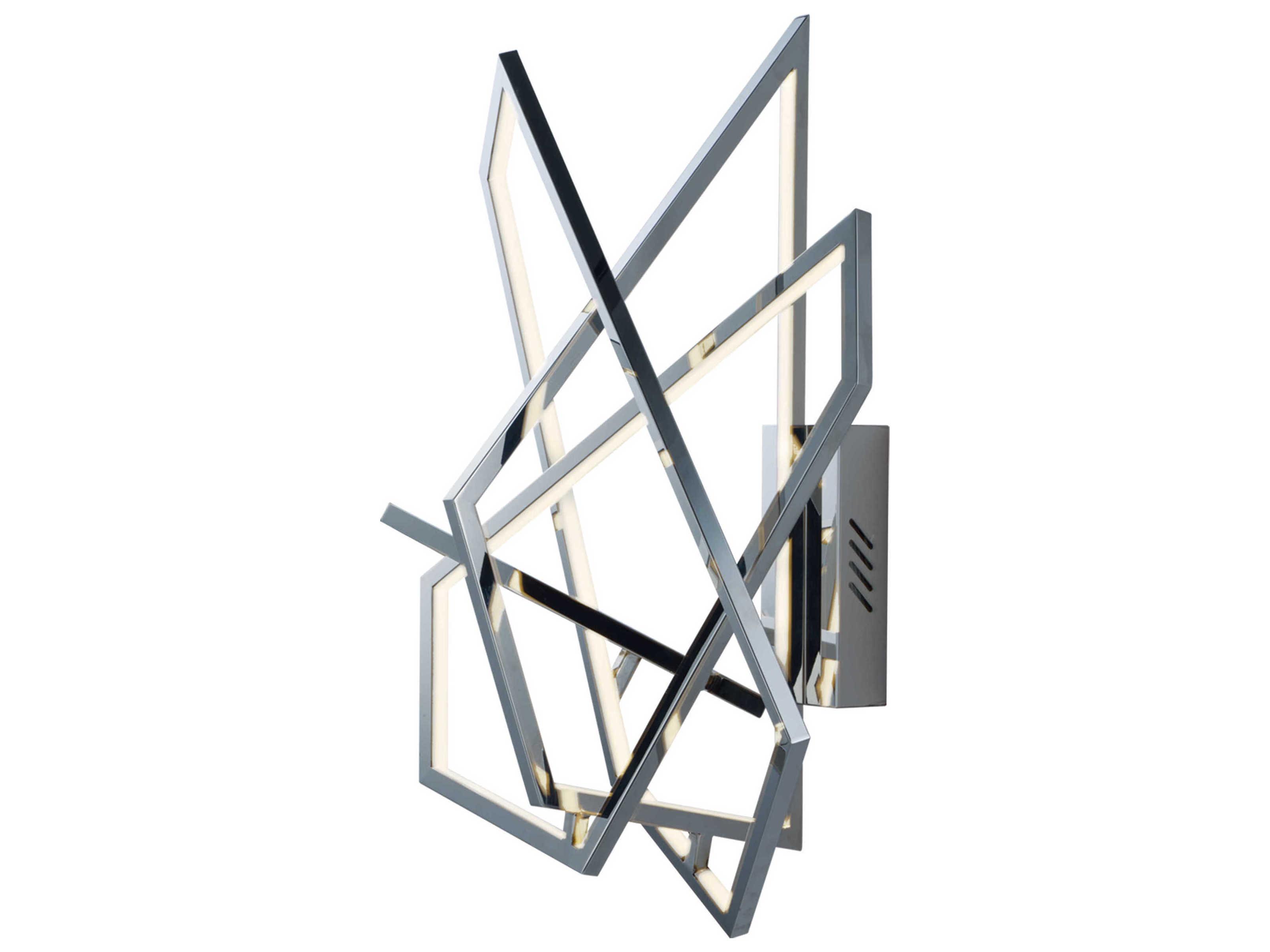 ET2 Trapezoid 1-Light Polished Chrome LED Wall Sconce