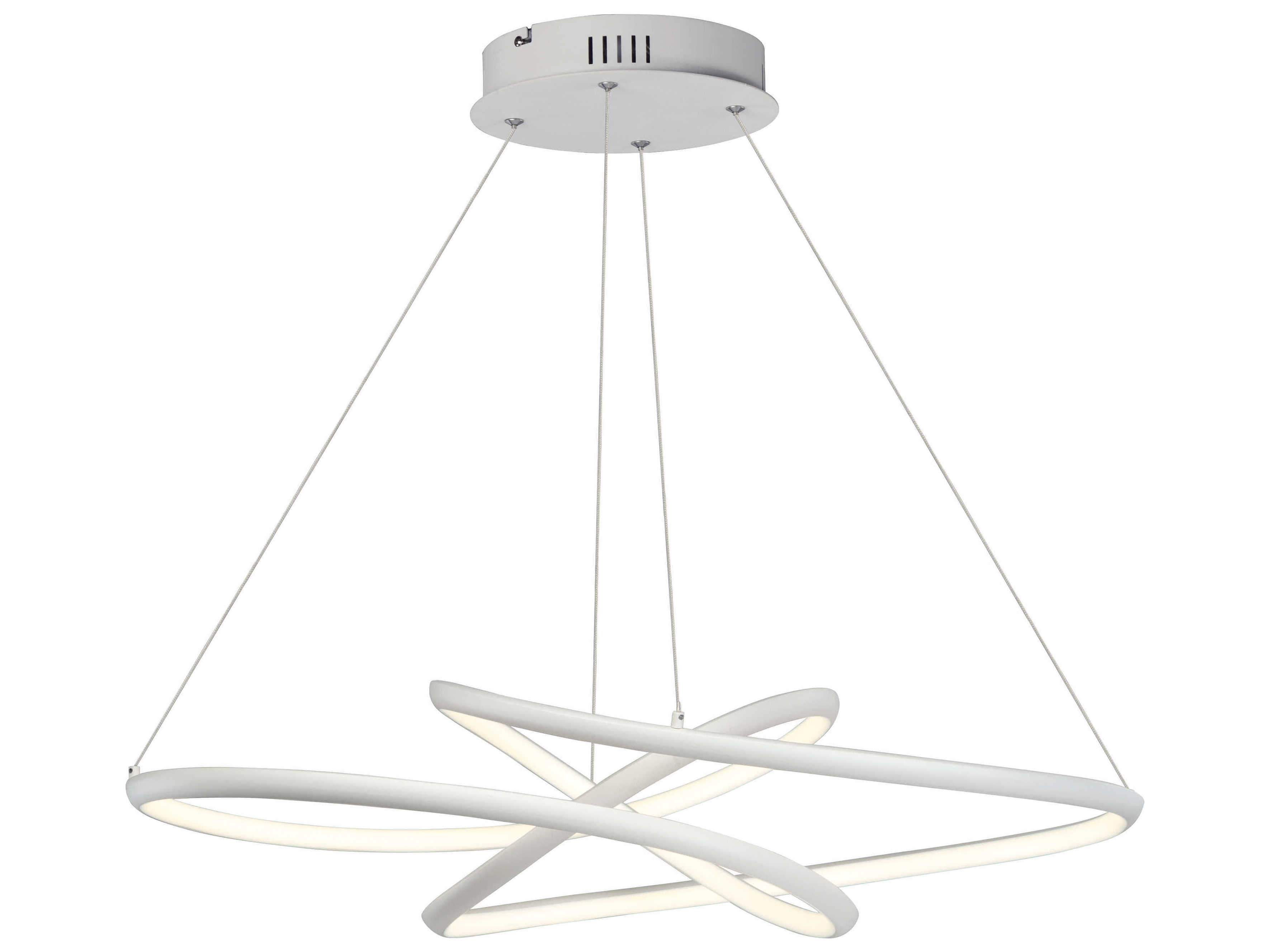ET2 Twisted 1-Light Matte White LED Linear Pendant