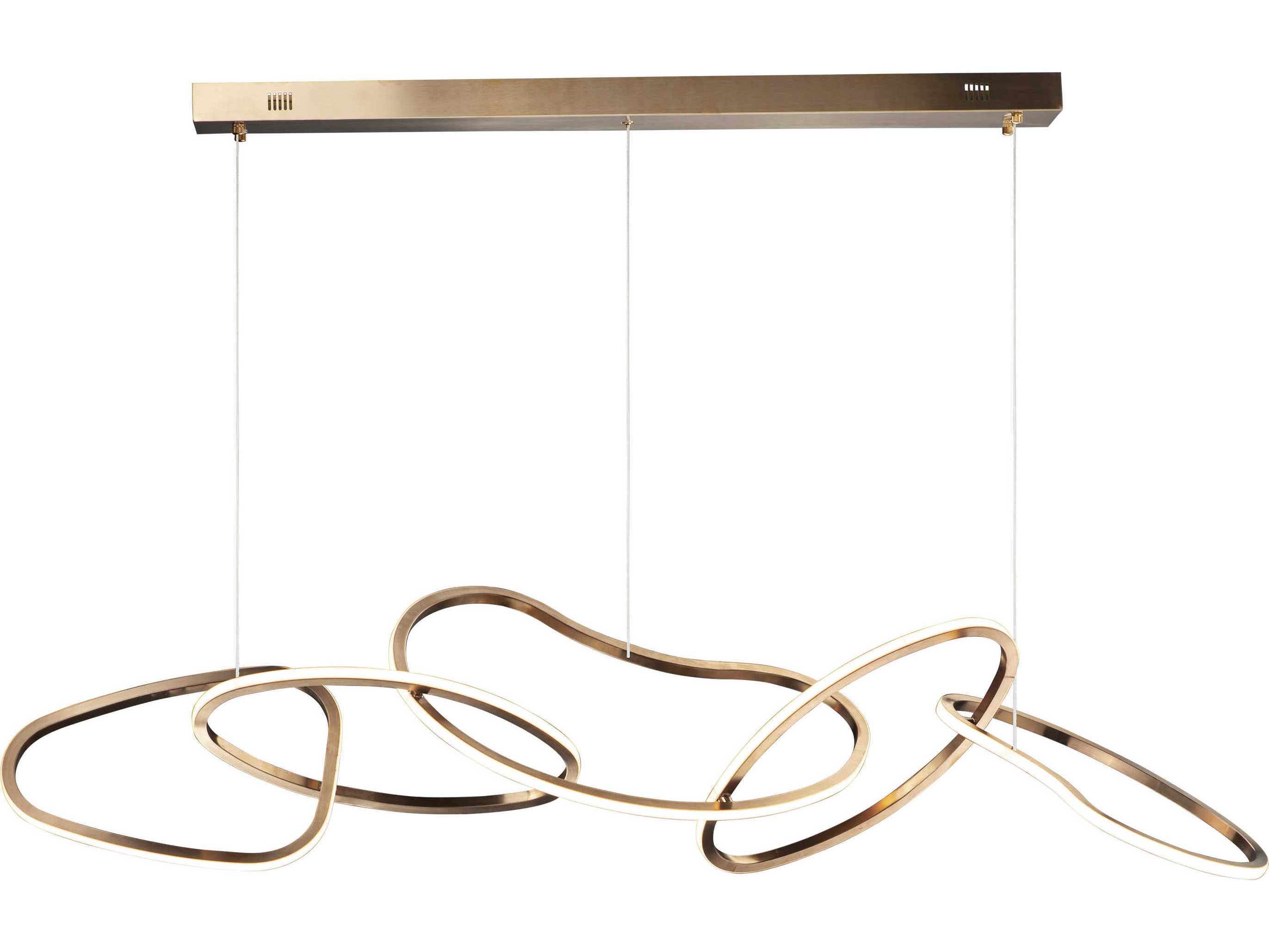 ET2 Unity 5-Light Brushed Champagne Gold LED Geometric Linear Island Pendant