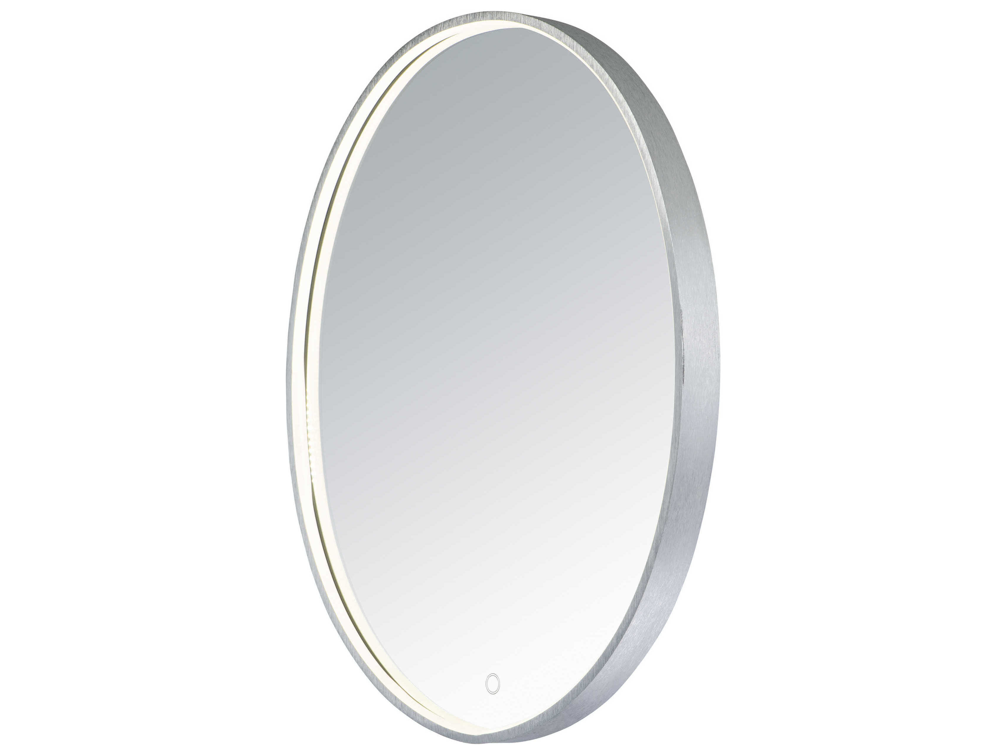 ET2 Brushed Aluminum LED Oval Wall Mirror