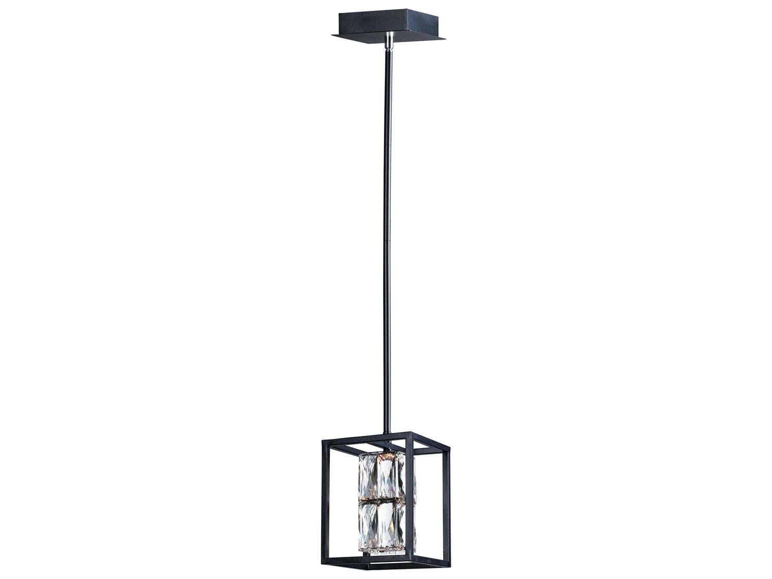 ET2 1-Light Black Crystal LED Geometric Mini Pendant