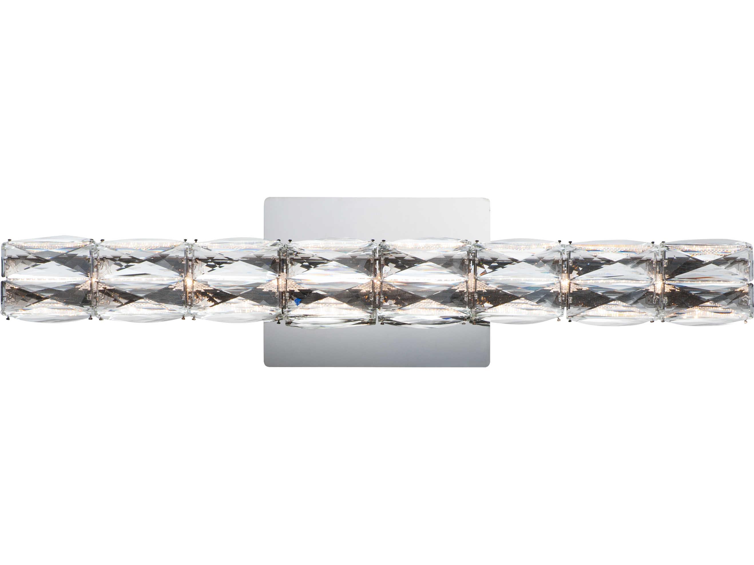 ET2 Zephyr 1-Light Polished Chrome Crystal LED Vanity Light