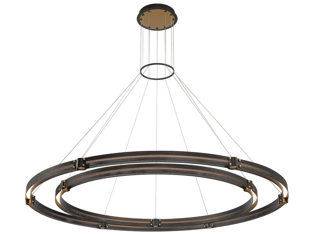 Eurofase Admiral 1-Light Matte Black Gold LED Round Pendant