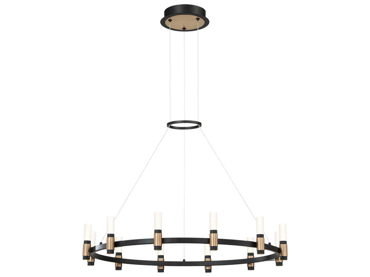 Eurofase Albany 12-Light Deep Black Brass LED Round Chandelier