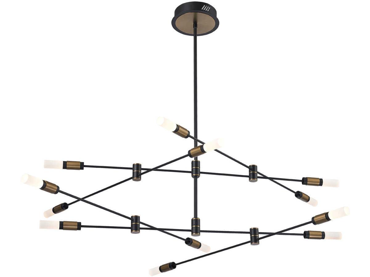 Eurofase Albany 12-Light Deep Black Brass LED Chandelier