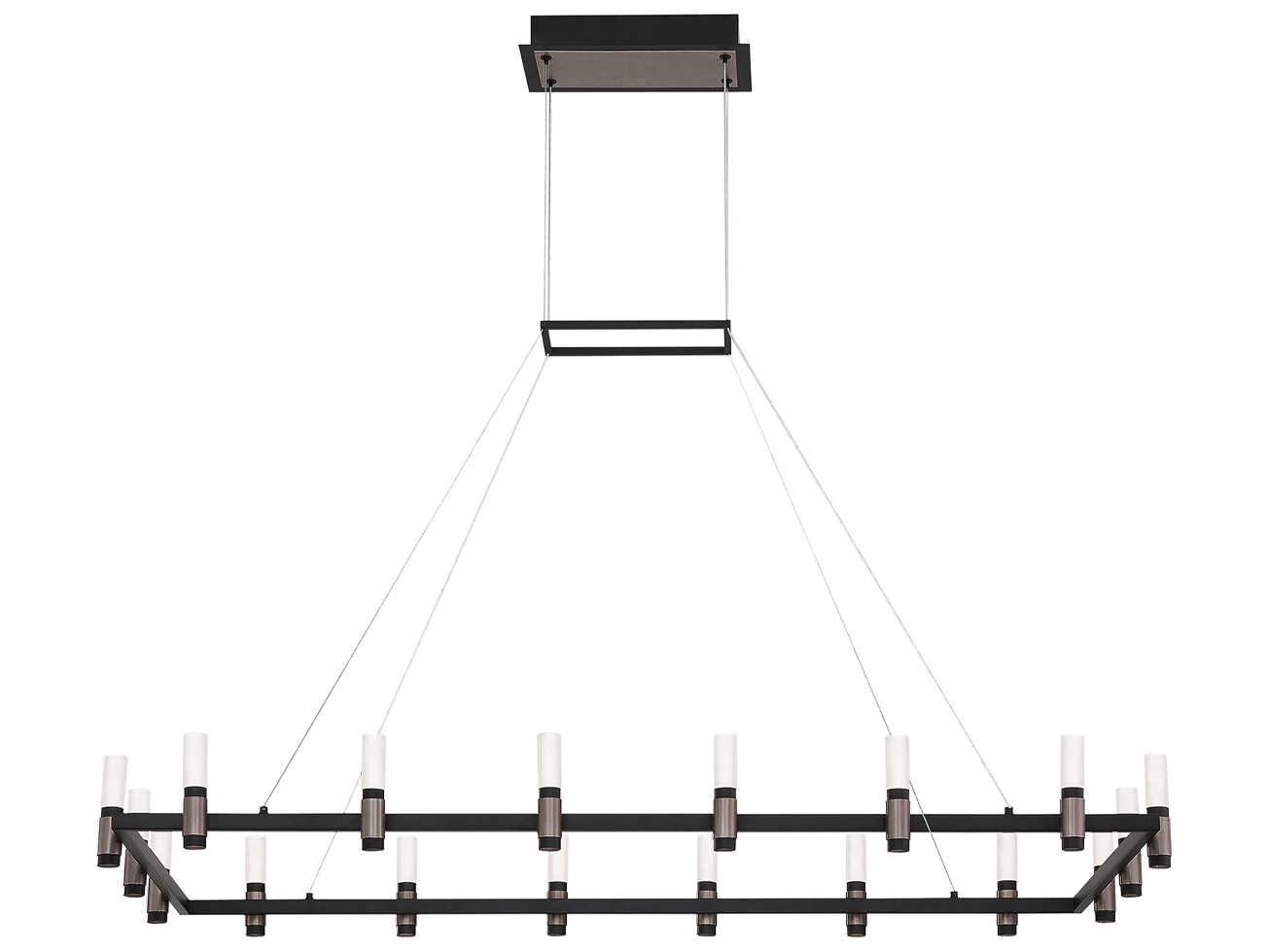 Eurofase Altamont 18-Light8-Light Satin Nickel Black LED Geometric Linear Island Pendant