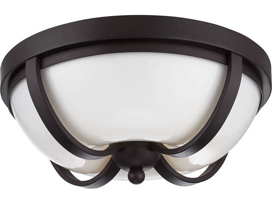 Eurofase Andrew 2-Light Bronze Glass LED Bowl Flush Mount