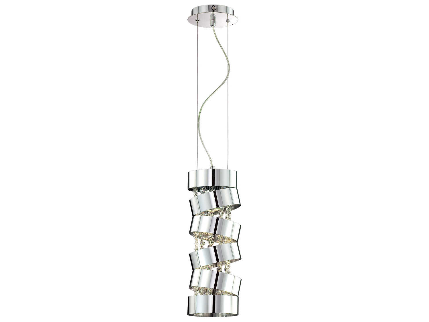 Eurofase Ariella 1-Light Chrome Crystal Geometric Mini Pendant