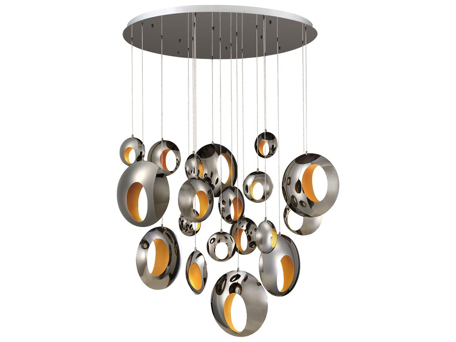 Eurofase Arlington 19-Light9-Light Blackened Chrome LED Geometric Round Pendant