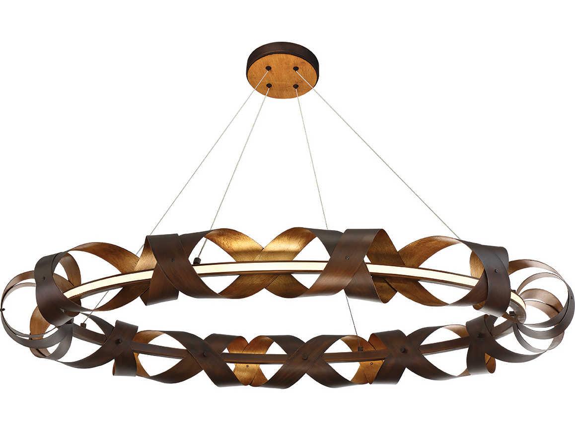Eurofase Banderia Bronze LED Geometric Round Pendant