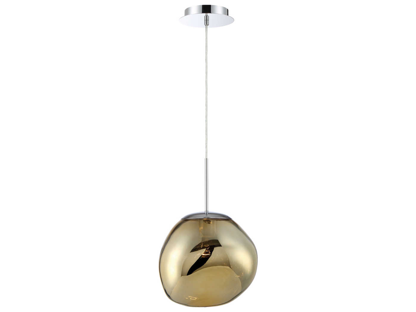 Eurofase Bankwell 1-Light Chrome Gold Globe Mini Pendant