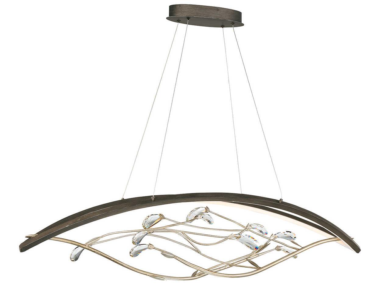 Eurofase Basilica 2-Light Oil Rubbed Bronze Crystal LED Linear Island Pendant