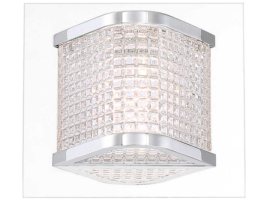 Eurofase Belgroue 1-Light Chrome Glass LED Wall Sconce