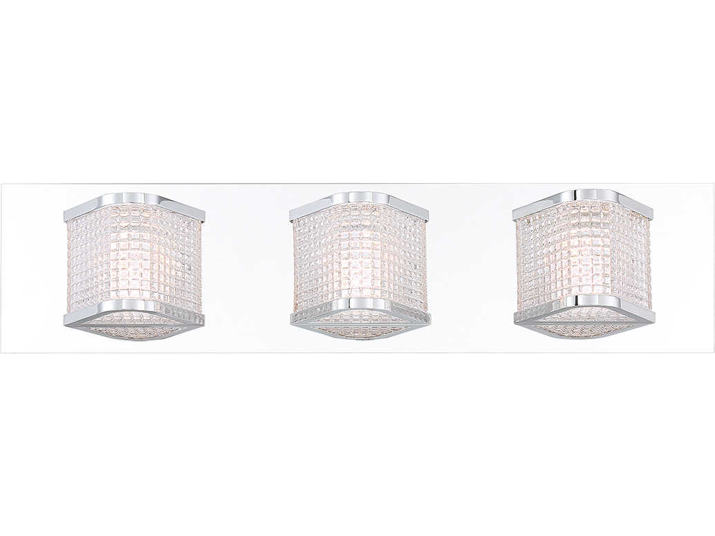 Eurofase Belgroue 3-Light Chrome Glass LED Vanity Light