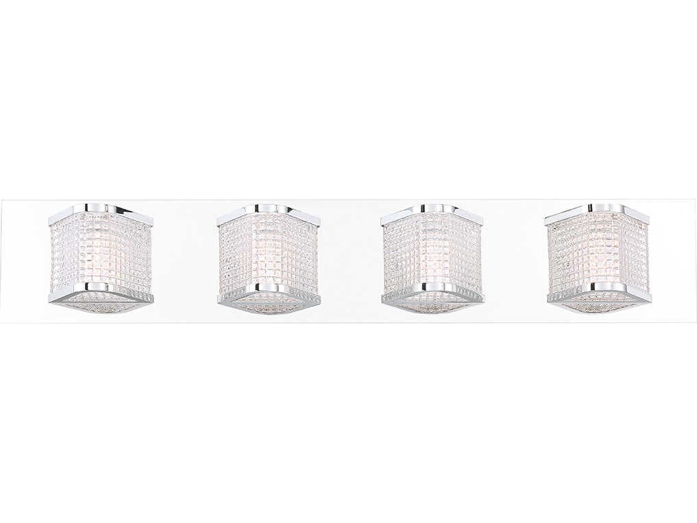 Eurofase Belgroue 4-Light Chrome Glass LED Vanity Light