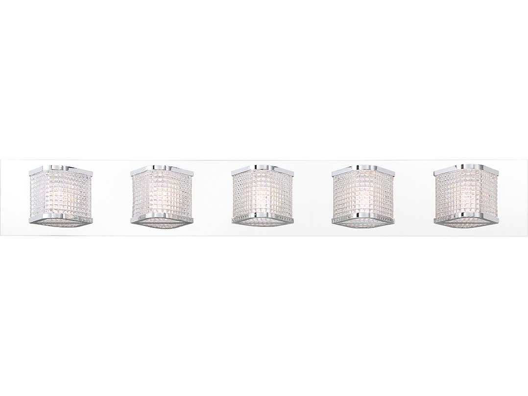 Eurofase Belgroue 5-Light Chrome Glass LED Vanity Light