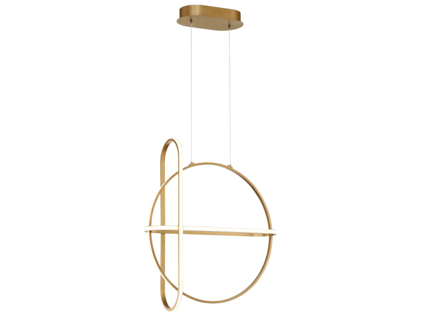 Eurofase Berkley Satin Gold Glass LED Geometric Round Pendant