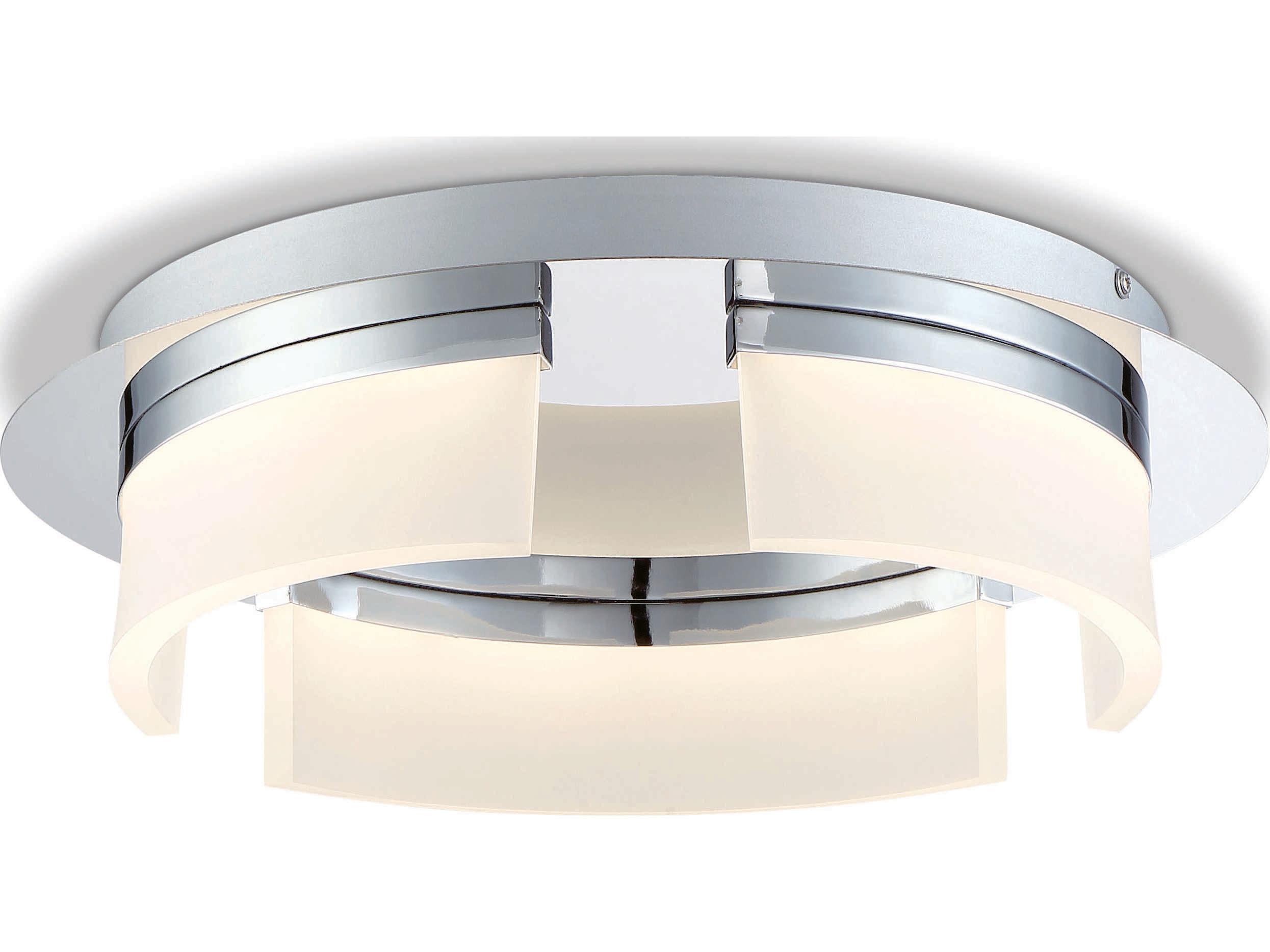 Eurofase Bria 3-Light Chrome LED Geometric Round Flush Mount