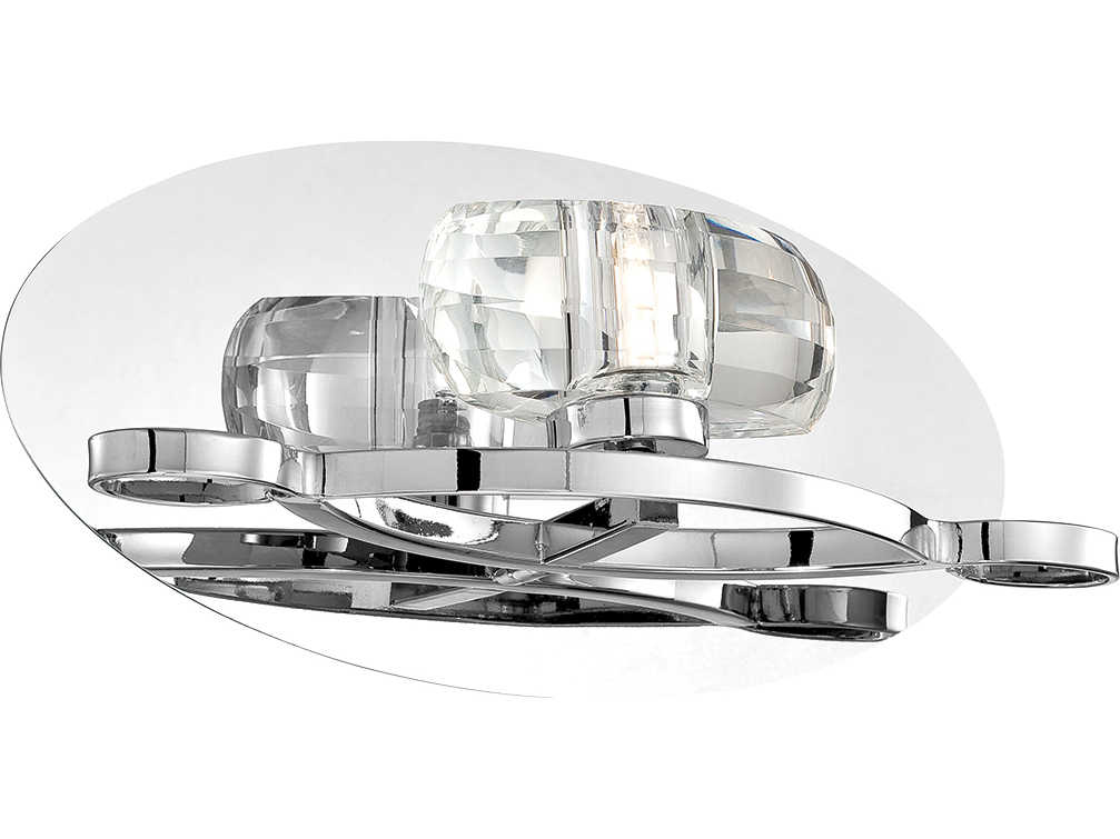 Eurofase Buca 1-Light Chrome Crystal Glass Wall Sconce