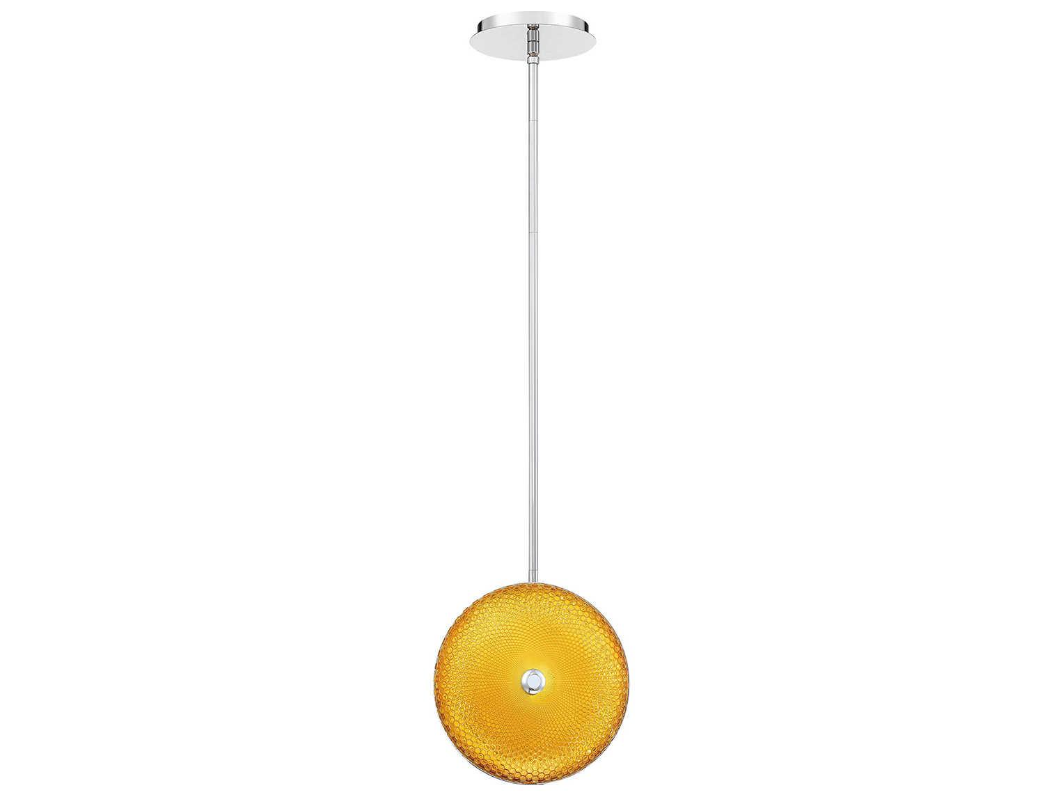 Eurofase Caledonia Chrome Yellow Glass LED Round Mini Pendant